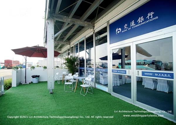 15m X 30m Dome Roof Glass Wall Double Decker Tent For Trade Shows