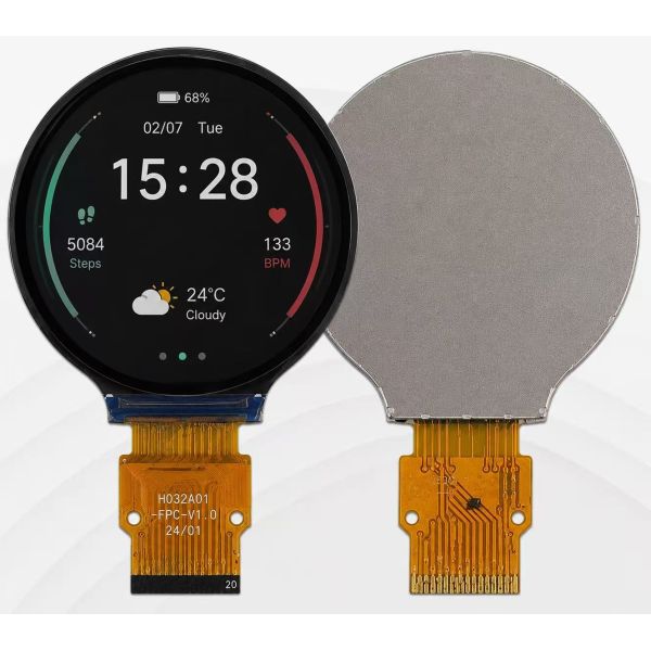 1.32 Inch Round IPS TFT LCD Module 360×360 Display With MIPI Interface