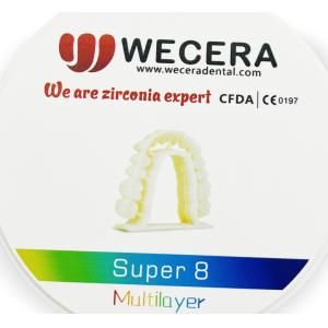 Зубоврачебный Zirconia спекать CAD CAM преграждает просвечивающее 3D разнослоистое A3.5 98*22mm