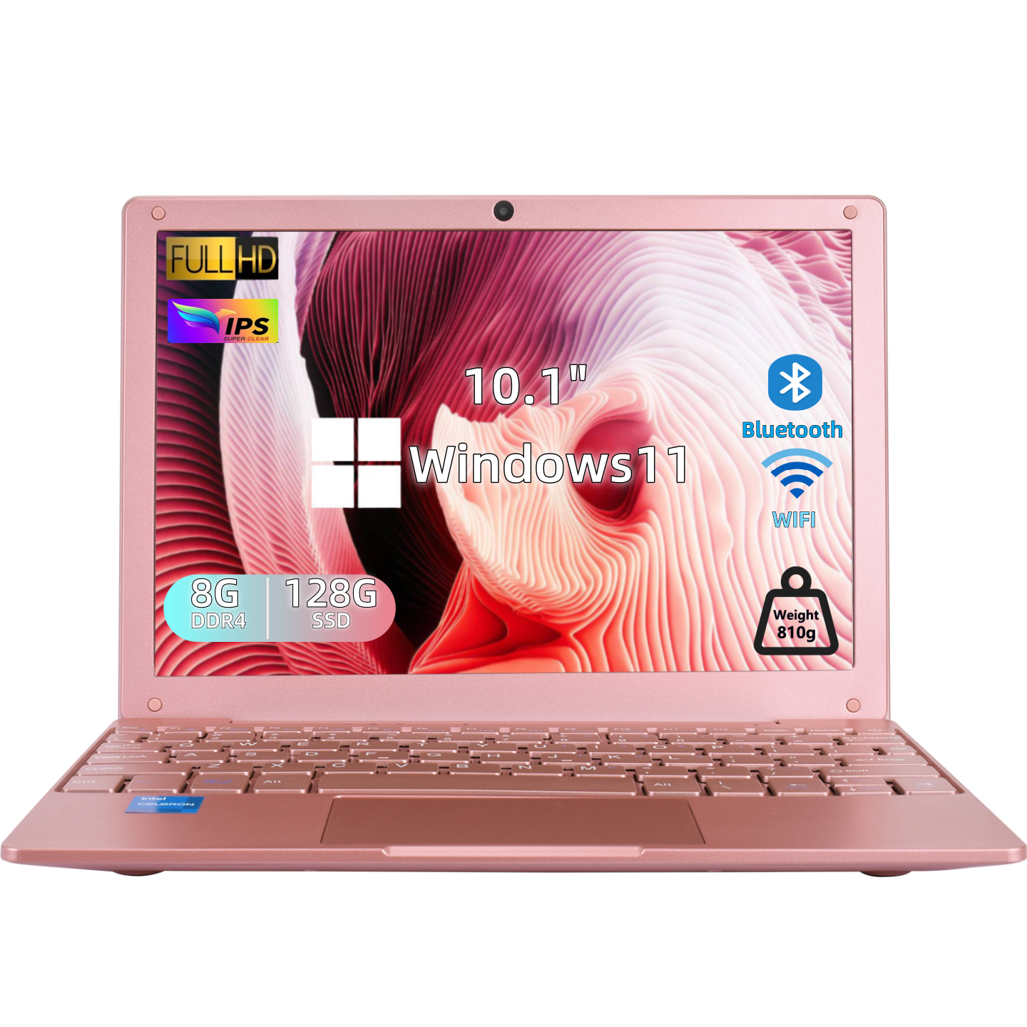 10.1 Inch Slim Portable Laptop with Intel N4000 Dual Core Processor and 128GB SSD for Home & Student