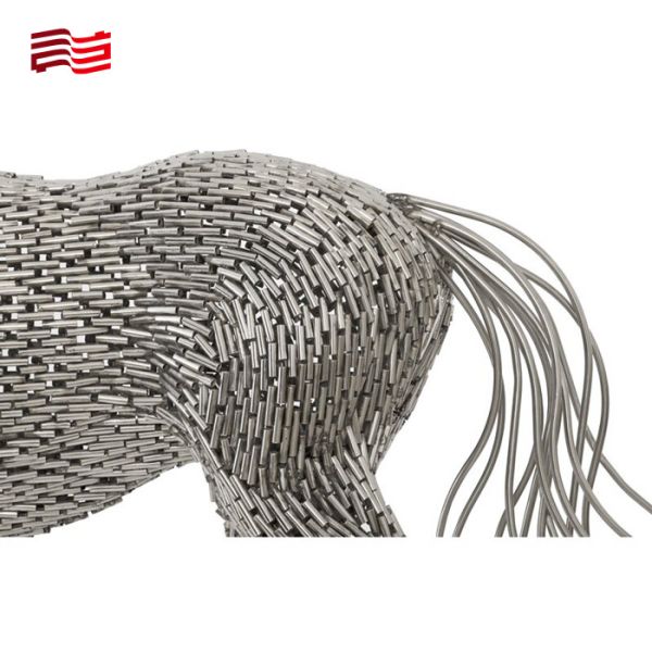 Custom Life-Size Stainless Steel Animal Sculpture with Horse Pipe Statue Decoration