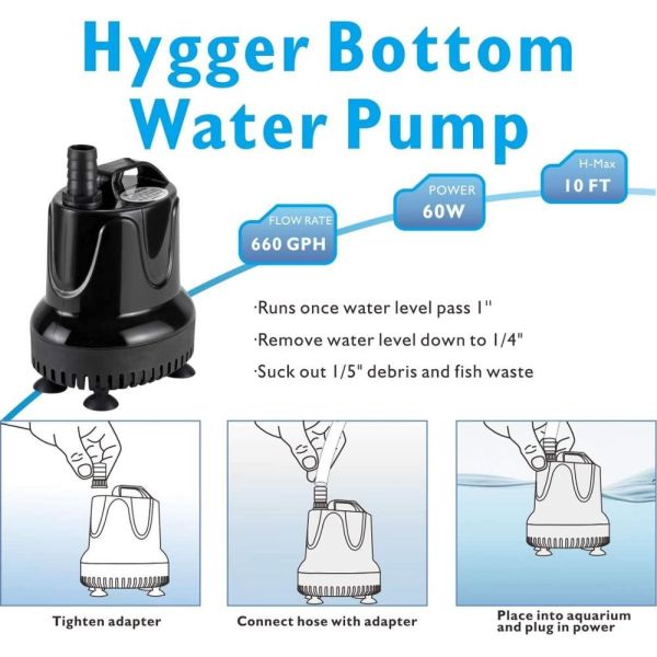 400GPH Submersible Fountain Aquarium Water Pump Rectangle