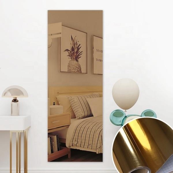Interiors Home Decor Striped Plaid Silver Mirror Sticker for a Contemporary Look