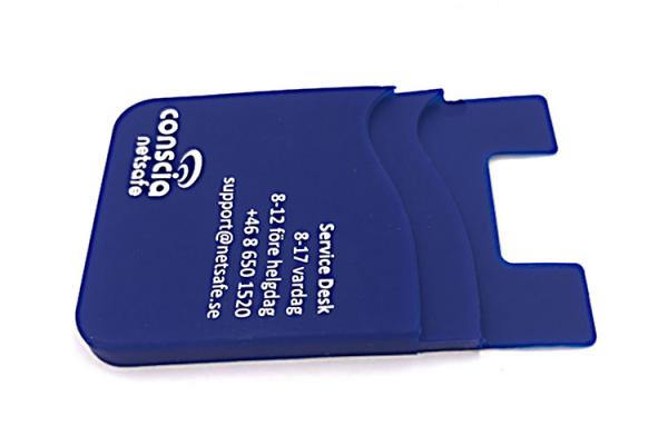 Mobile Phone Silicone Credit Card Holder Useful Two Pockets Pouch Design