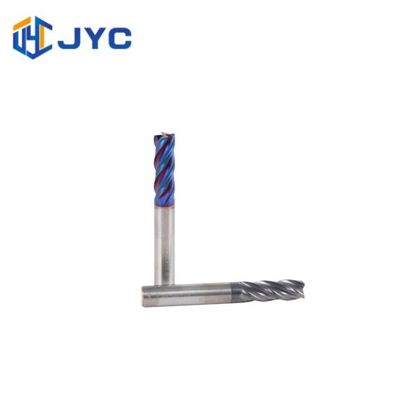 CNC 4 Flutes Carbide Milling Cutters 3mm Flat End Mill With Blue Coating