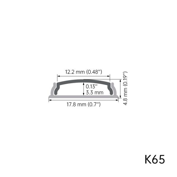 6063 T5 Aluminum LED Profile with Sandblasting Oxidation for LED Strips up to 12mm Width