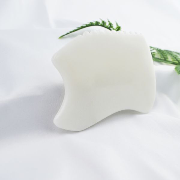 Body Massager Newest Style Pure Natural White Jade Facial Anti-aging Gua Sha Board Gemstone Skincare Massage Jade Stone Guasha Tool