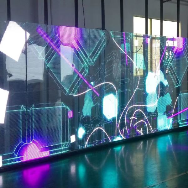 Outdoor Transparent LED Mesh Screen on Window Glass P3.91 P7.8 P10.4 High Refresh Rate 8000Hz