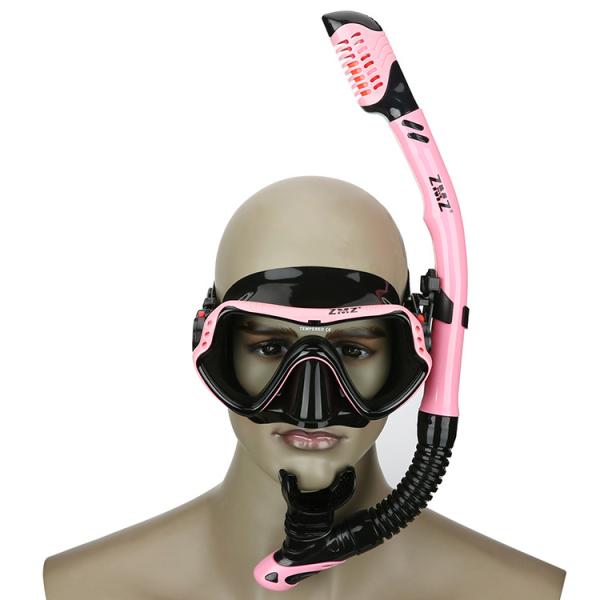 Tempered Glass Lens Diving Mask Junior Snorkel Set Silicone PC PVC