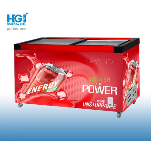 Морозильник нержавеющей стали 268 замораживателя комода литра 110V CUFT глубокого красный 9,5