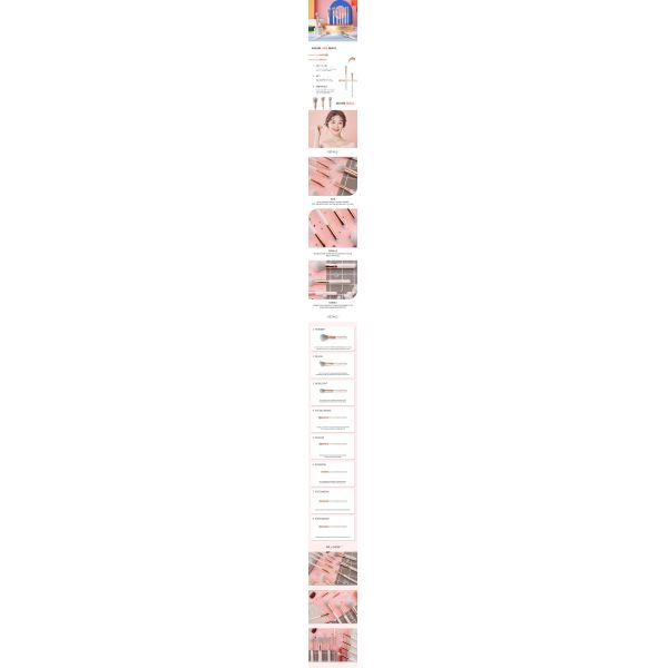 набор щетки макияжа стороны Ferrule женщин 8pcs алюминиевый