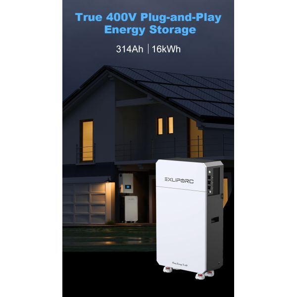400V High Voltage Home Energy Storage Battery 16kWh Modular LiFePO4 DC-DC Boost System