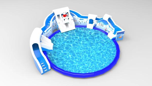 Parque aquático inflável personalizável para o seu negócio de parque aquático