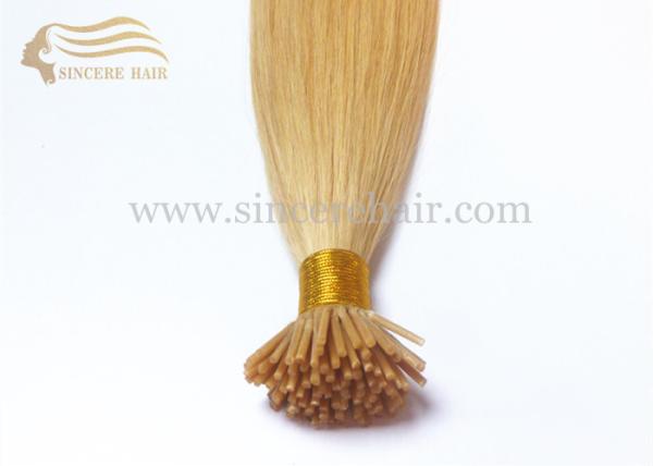 20 Blonde Pre Bonded I Tip Hair Extensions for sale - 20 1.0 Gram Straight Pre Bonded Stick Hair Extensions For Sale