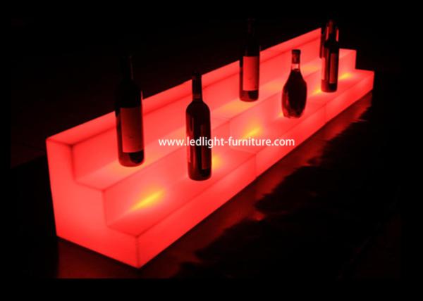 Choque prateleiras iluminadas resistentes da barra/exposição iluminada da garrafa do licor 