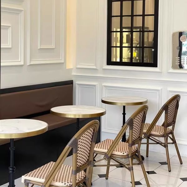 Outdoor Tables and Chairs Cafe Dining bar Garden Retro Rattan Dining Table and Chair Set