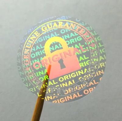 Cor holográfica feita sob encomenda das etiquetas CMYK do vinil da anti moeda falsa/cor de Pantone