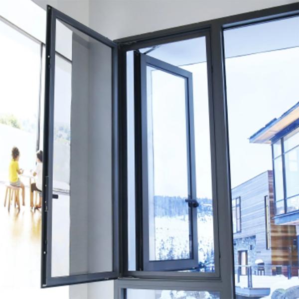 Énergie efficace double vitrage verre trempé profilé en aluminium Tilt et tour Casement fenêtre pour une meilleure étanchéité
