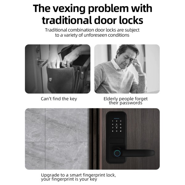 TTLOCK One Touch Unlock Keyless Security Code Door Lock  APP for Code Smart Numbers Room Smart Lock