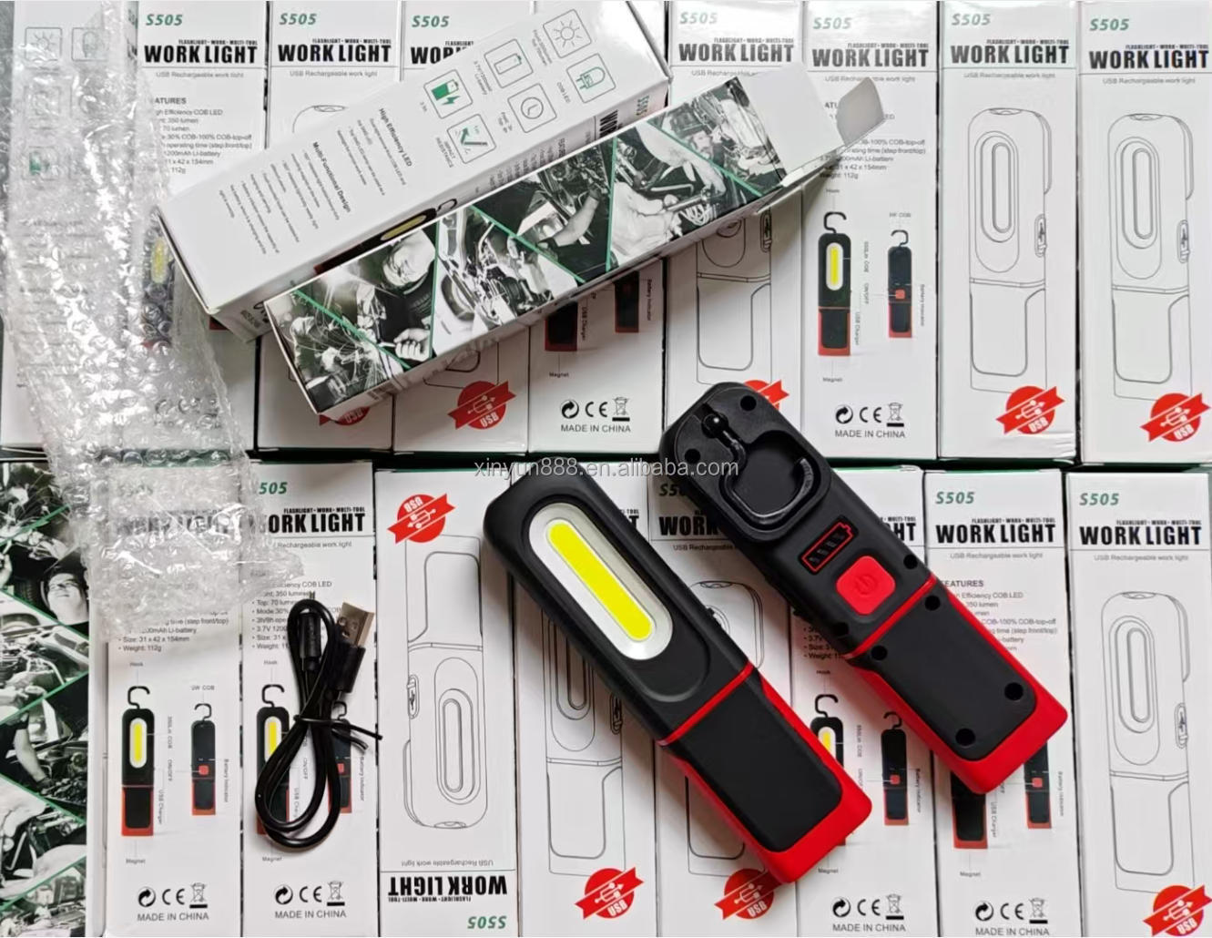 New Car Repair COB Work Light Multi Color Temperature Maintenance Light with Hook and Bracket Charging Multi Functional Light