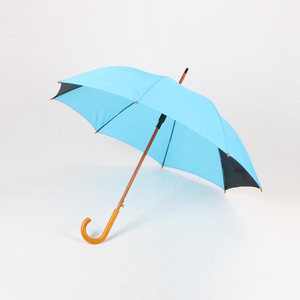 Promotional Events Cool Golf Umbrella , Wooden Stick Umbrella With Logo Printing