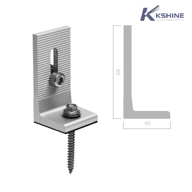 Custom AL6005-T5 Anodized Aluminum Solar L Foot Mounting Bracket with SUS304 Fasteners for Metal Roof Photovoltaic PV Systems