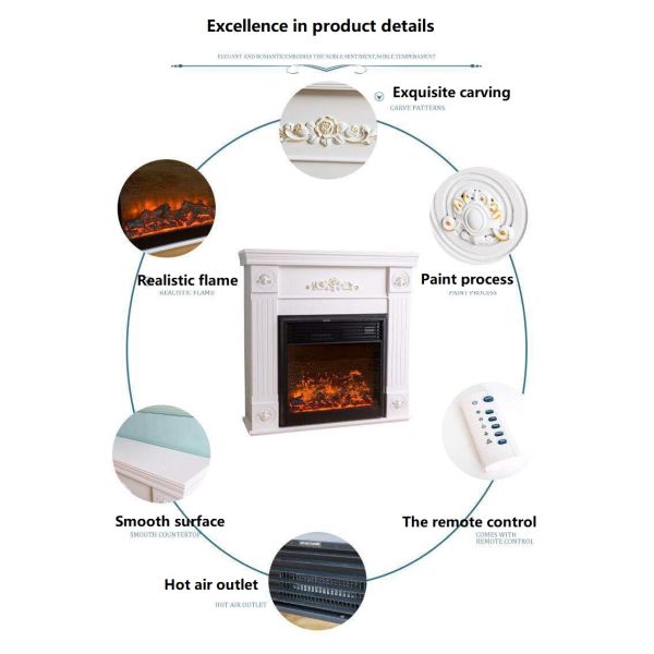Металлический 3D белый симулятор электронный камин для семьи непосредственно от 110V / 220V