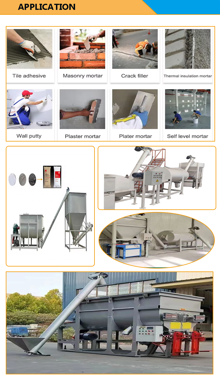Usine de fabrication d'adhésifs pour carreaux ligne de production de mortier sec usine de mélange de mortier sec