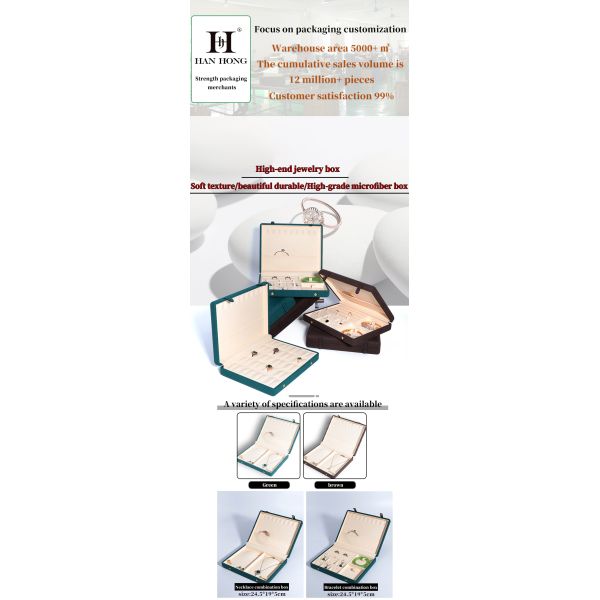 Caja de joyas de cuero para el almacenamiento elegante y seguro de los aretes de la pulsera del collar