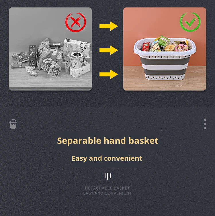 Creative Folding Wall-Mounted Portable Plastic Modern Simple Extra Large Thickened Kitchen Bathroom Laundry Basket Foot Bath