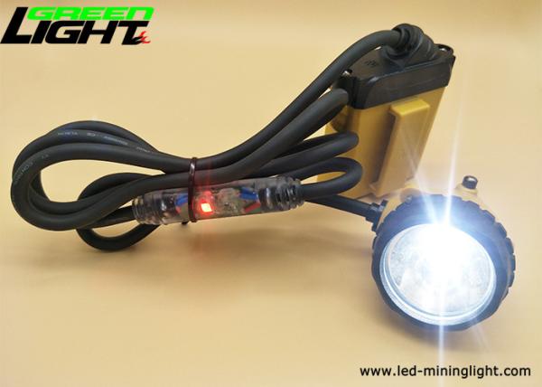 Rechargeable Mining Led Corded Cap Lamp with red warning Cable light 10.4Ah SAMSUNG Battery 25000lux high quality