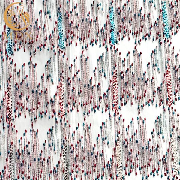 Free Sample Glitter Lace Fabric / Embroidered Net Lace Fabric 20% Polyester