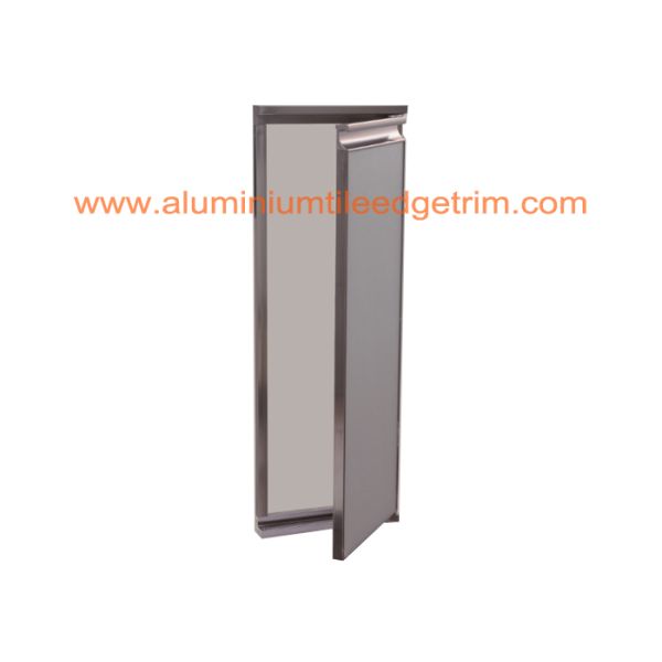 Extruded Cupboard Aluminium Cabinet Door Profiles Anodized Iron Grey Color