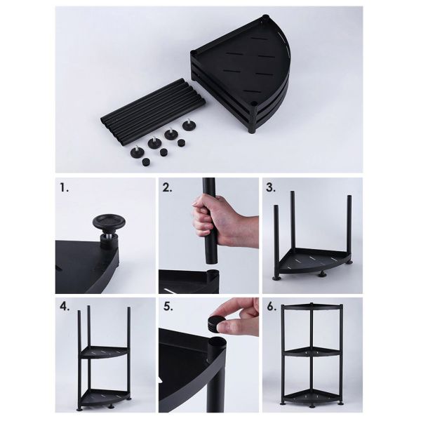 4 Layers Freestanding Kitchen Rack Stainless Steel Waterproof Easy Assembly