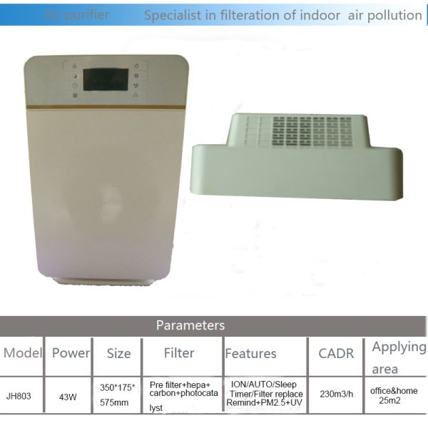 0.3um Filter Wifi Control Pm2.5 Air Cleaner 230m3/H 30m2