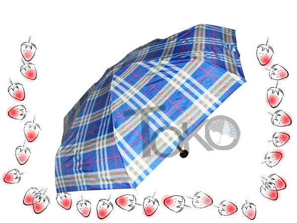 Travel Size Sturdy Compact Umbrella Nylon Fabric 5 Section Aluminum Shaft