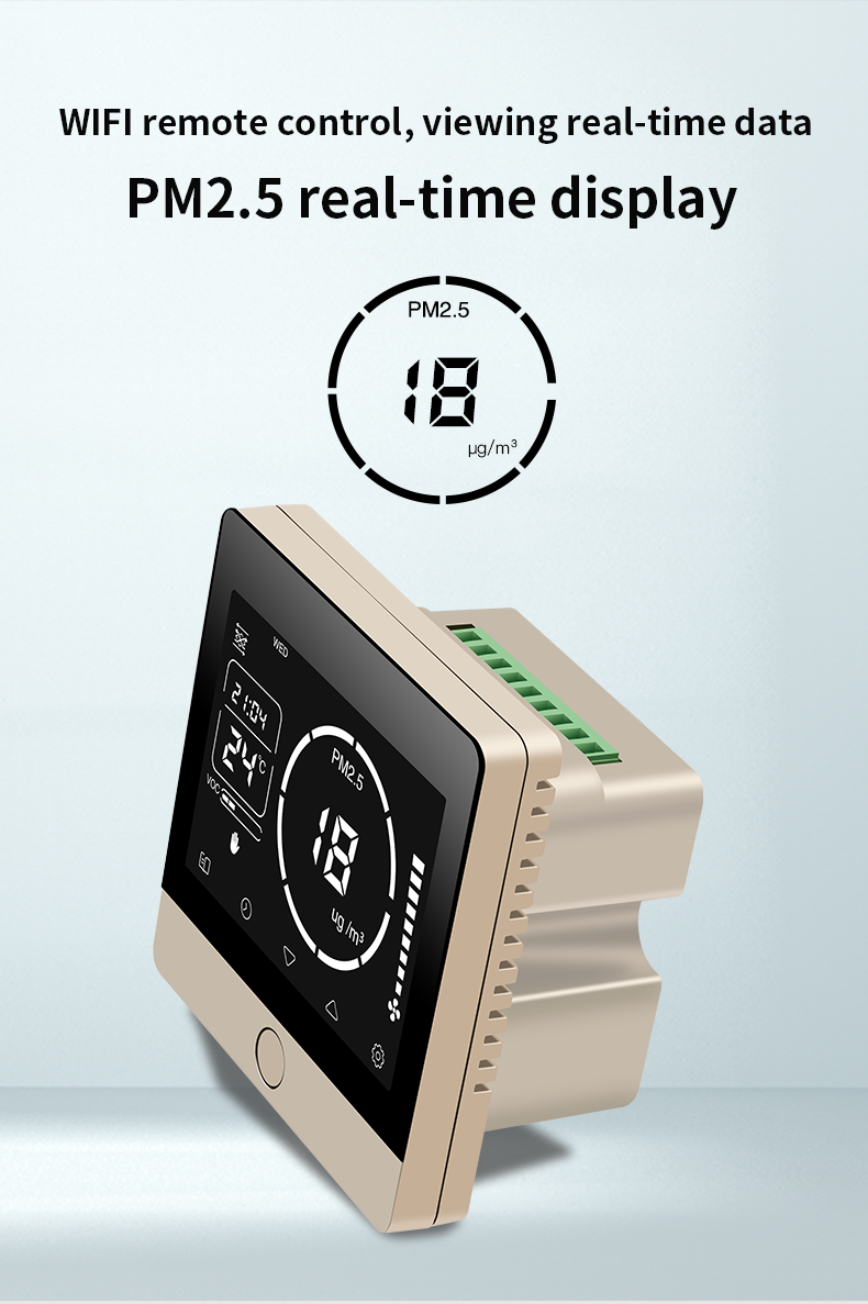 Smart Digital Ventilation Controller With Touch Key Control Real Time Air Quality Monitoring