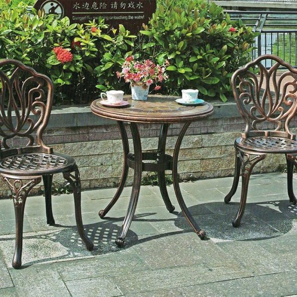 Oem Cast Aluminium Garden Table Unfolded Aluminium Table And Chairs Outdoor