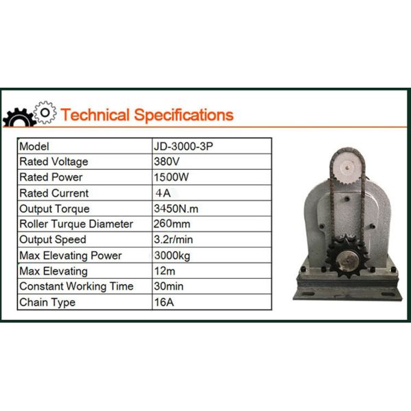 AC3000kg Motor de obturación de taller de trabajo pesado, Motor de puerta de obturación industrial de rodillos