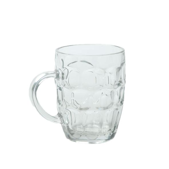 500ML Classic Glass Beer Mug With Handle Customized Acceptable