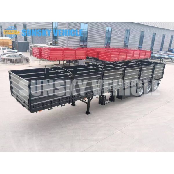 Grain Semi Trailer Drop Side Semi Trailer 30 Ton Trailer With Sideboard