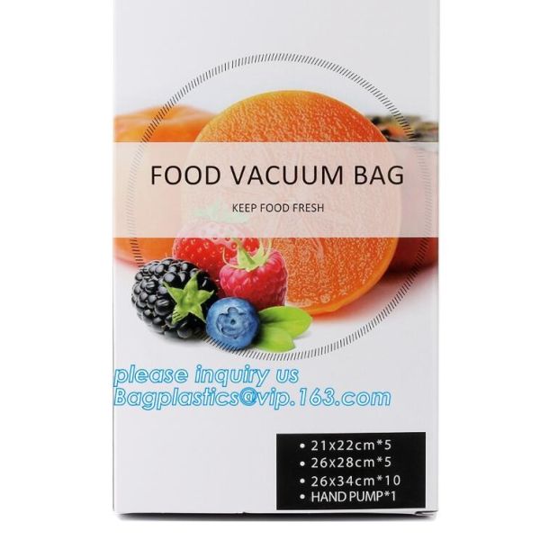 Disposable Transparent Vacuum Sealer Food Storage Plastic Packaging Roll Bag for Food Sealed, Textured Food Freshness St