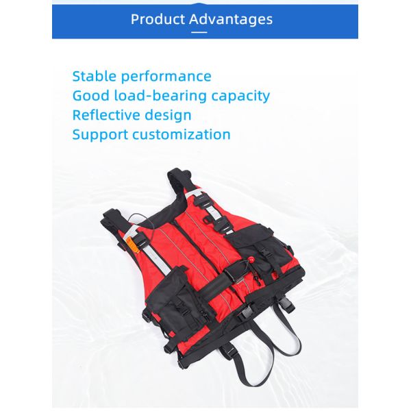 Kayak 420d Twill Fishing Life Vest Jacket Buoyancy Foam Filling Twill Oxford Cloth