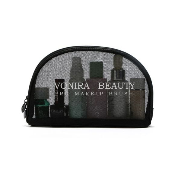 хранение гигиенической косметикаи сумки макияжа молнии сетки черноты моды женщин косметического случая перемещения 3Пкс
