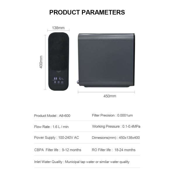 600GPD Hot Sell Alkaline Reverse Osmosis System Water Purifier