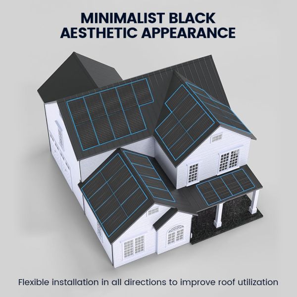 Hot 170W Premium Monocrystalline 23.5% Efficiency Solar Panel 20 Volt Solid Black for Connector 25-Year Warranty Home RV Camper