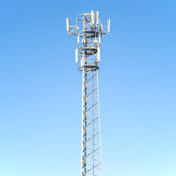 Self-support Galvanized Steel Tower 3-legged Free Standing Lattice Mast 30-60m Height