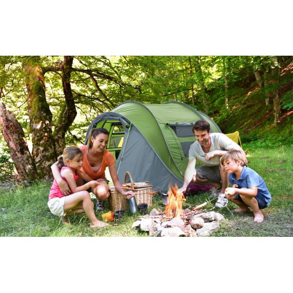 Easy Pop up Four-season Glass Fiber Camouflage Tent Vestibule Double Layer Waterproof Big Space 2-8 People Automatic Opening