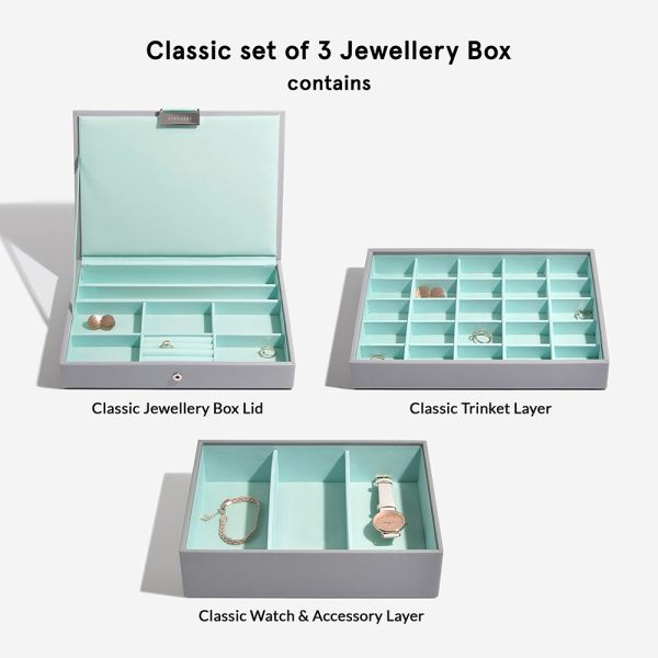 Green Velvet Leather Jewelry Boxes Earring Organizer Rectangular Shape Luxury Design