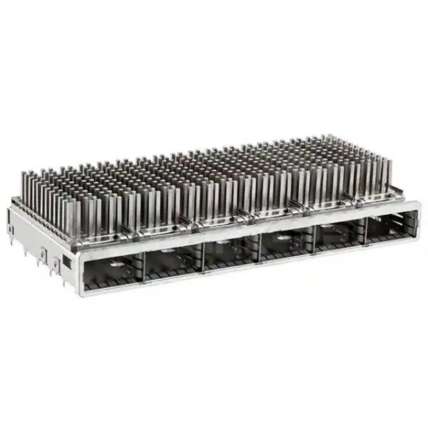 TE 2143330-3 QSFP+ Cage Ganged (1x6) com conector do dissipador de calor 14 Gb/s